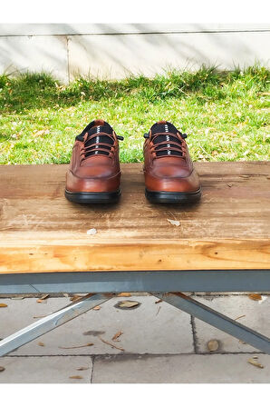 Erkek Sportif Kışlık Kundura Hakiki Deri  Kauççuk Taban Otobetik ve Bağsız Lastikli