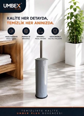 WINTAGE GRI WC FIRÇASI TUVALET FIRCASI KROM KAPLAMA 