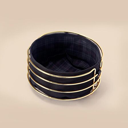 Yuvarlak Ekmeklik Ekmek sepeti Gold Paslanmaz 