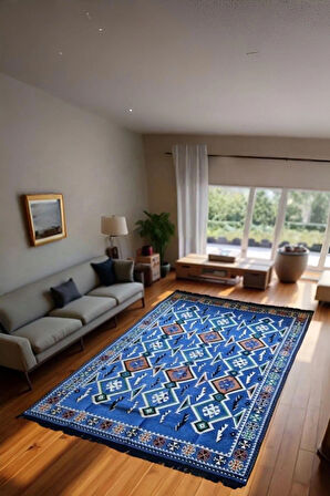 Şark Köşesi Kilim Halı Balkon ve Salon İçin Dekoratif Yıkanabilir Oturma Oda Halısı