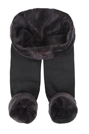 Peluşlu Kışlık Termal Tayt Içlik Siyah Kadın Peluş Tayt Içi Polar Termal Kadın Taytı %95 Polyester