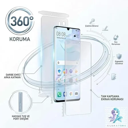 Xiaomi REDMİ NOTE 9 Nano Ekran koruyucu HD + HD Full Arka Kaplama Dayanıklı Extra Koruma - ElsaStore