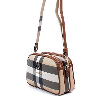 Silver Polo  Kadın Çapraz Çanta 745-34569 SILVER POLO ÇAPRAZ Kadın ÇANTASI MK130 BEJ-MAT TABA