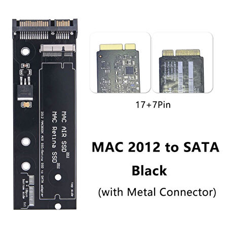 Macbook air retina 2012 ssd 7+17 pin to sata çevirici adaptör