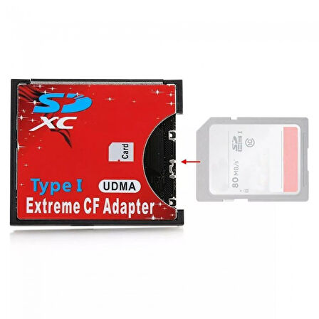 SD to CF Kart Dönüştürücü Adaptör Compact Flash Tip I Çevirici