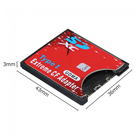 SD to CF Kart Dönüştürücü Adaptör Compact Flash Tip I Çevirici