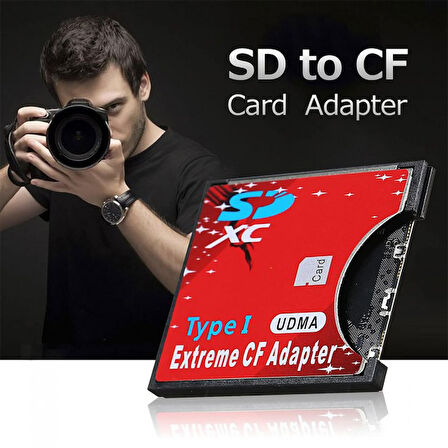 SD to CF Kart Dönüştürücü Adaptör Compact Flash Tip I Çevirici