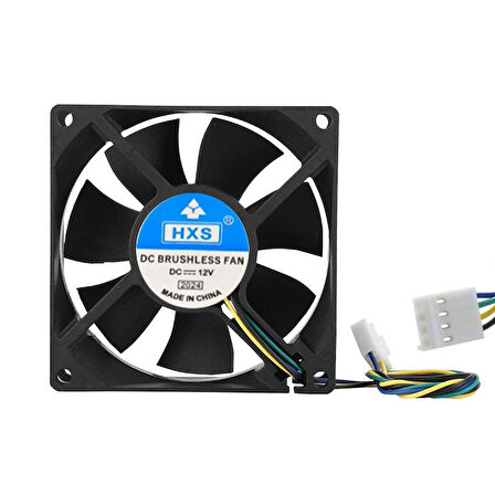 12v 8cm 4 pinli kasa fanı DC 12v 8x8x2.5cm 4 pin fan
