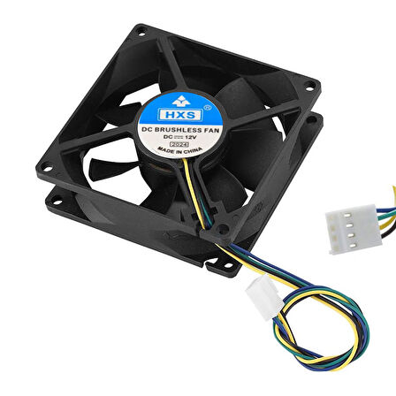 12v 8cm 4 pinli kasa fanı DC 12v 8x8x2.5cm 4 pin fan
