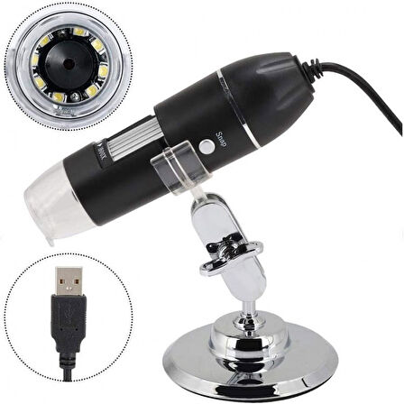 usb 2.0 Kablolu el tipi dijital mikroskop 8 ledli endoskop kamera 