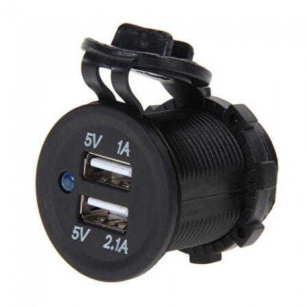 Montajlanabilir araba tekne için dual usb şarj soketi 5v 2.1A 12-24v