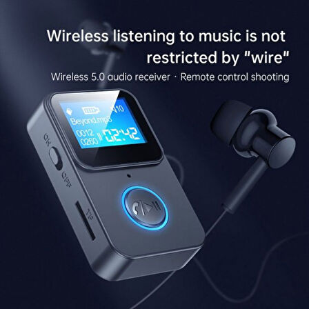 Mikro hafıza kart girişli  Bluetooth 5.0 Ses Alıcısı Verici LED Ekranlı mp3 çalar