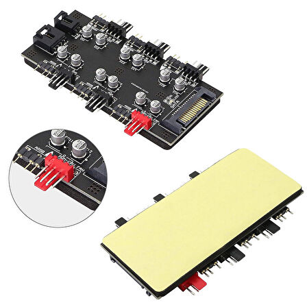ARGB ve PWR denetleyici Hub 6 port 12V 4Pin Fan ve 5V 3Pin RGB fan kontrol