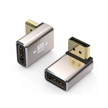 Display port 8K UHD dişi erkek 90 derece çevirici dönüştürücü adaptör