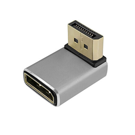 Display port 8K UHD dişi erkek 90 derece çevirici dönüştürücü adaptör