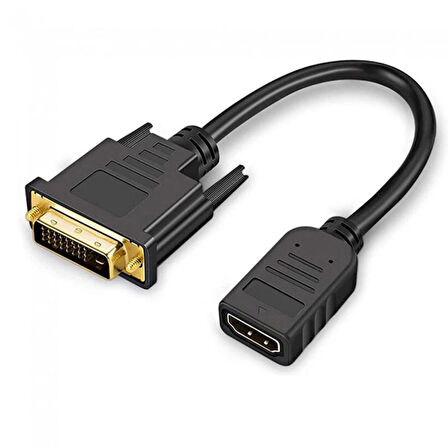 DVI -D 24+1 erkek to Hdmı dişi çevirici video kablo 30 cm