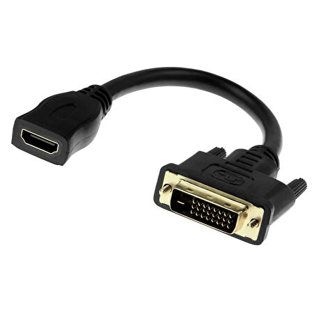 DVI -D 24+1 erkek to Hdmı dişi çevirici video kablo 30 cm