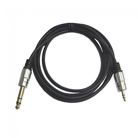 3.5 mm stereo erkek to 6.3mm stereo jak stereo alüminyum gövdeli ses kablo 