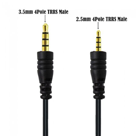 3,5 mm TRRS 4 Boğum stereo to 2.5 mm TRRS 4 Boğum audio ses kablosu 1.8m