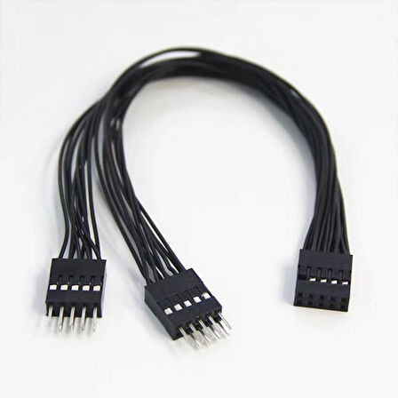 anakart için USB 2.0 uzatma kablosu 9 pinli 1 dişi 2 erkek Y kablo