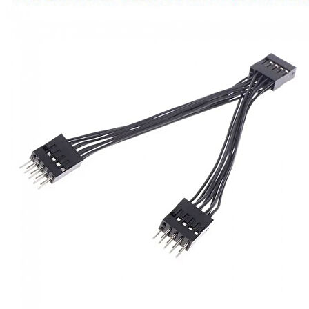 anakart için USB 2.0 uzatma kablosu 9 pinli 1 dişi 2 erkek Y kablo