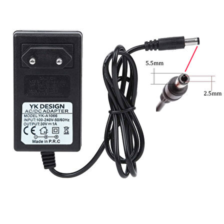 AC-DC 30v 1A Süpürge adaptörü şarjlı süpürge adaptörü 30 volt 1 amper