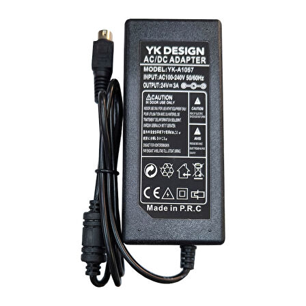 AC-DC 24V 3A  3 pin yazıcı adaptörü 24 volt 3 amper 3 pinli adaptör
