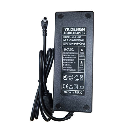12v 15A Standart uç L tipi 90 derece adaptör AC-DC 12V 15A adaptör