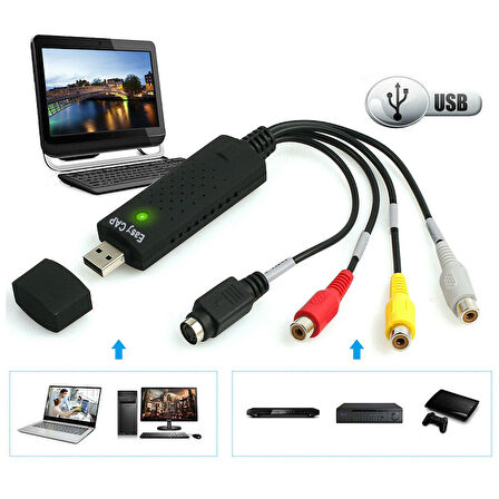 Usb 2.0 capture kart  audio video dönüştürücü eski video kasetlerini pc ye aktarma