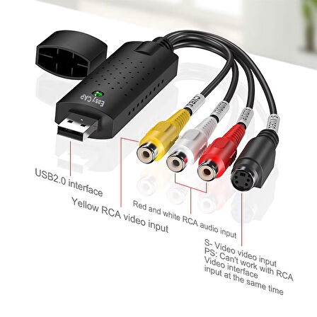 Usb 2.0 capture kart  audio video dönüştürücü eski video kasetlerini pc ye aktarma