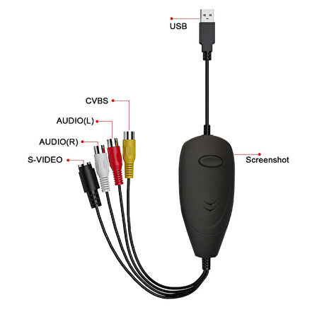Usb 2.0 video capture Kart VHS, Hi8 video kasetleri bilgisayara aktarma 