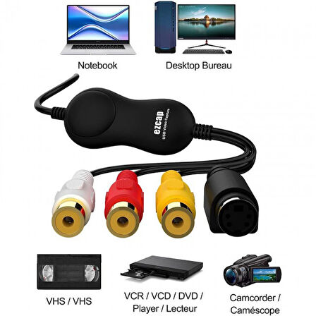 Usb 2.0 video capture Kart eski video kasetlerini pc ye aktarma aparatı