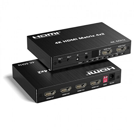 HDMI Matrix 4K 60Hz 4x2  4 giriş 2 çıkış Uzaktan Kumandalı hdmı matrix