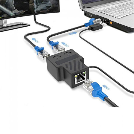 2 Port rj45 ethernet 100 mbps splitter rj45 ayırıcı 1 giriş 2 çıkış