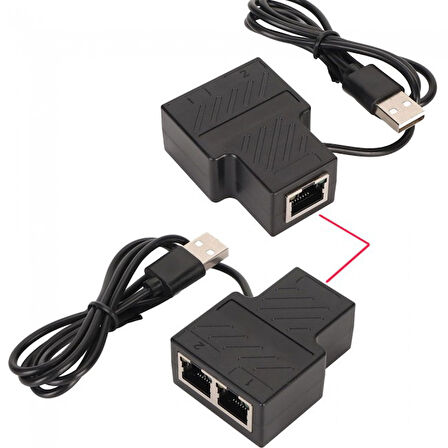 2 Port rj45 ethernet 100 mbps splitter rj45 ayırıcı 1 giriş 2 çıkış