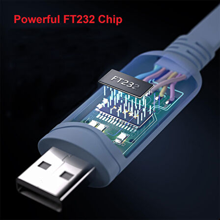 Usb RJ45 Cisco kablo FT232RL chipsetli Cisco Uyumlu usb rj45 kablo
