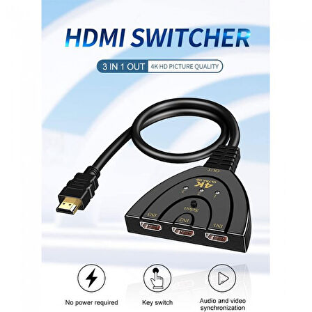 hdmi splitter 3 port hdmı 4k ultra splitter 3 girş 1 çıkış HD splitter 
