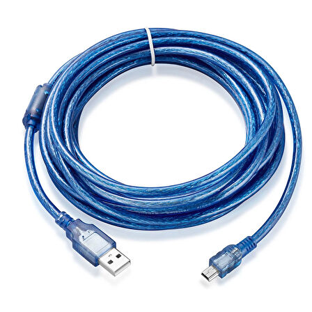 Mini usb şarj ve data kablosu 5 pin mini usb  to usb kablo 5m
