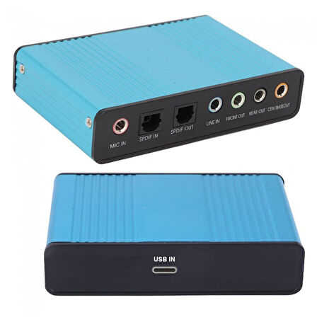 Usb type c 2.0 harici ses kartı 6 kanal 5.1 USB optik harici ses kartı