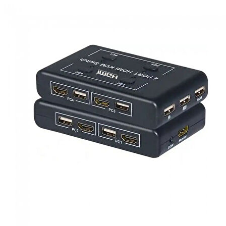 Hdmı kvm switch 4 port anahtarlı  hdmı kvm switch 4 giriş 1 çıkış