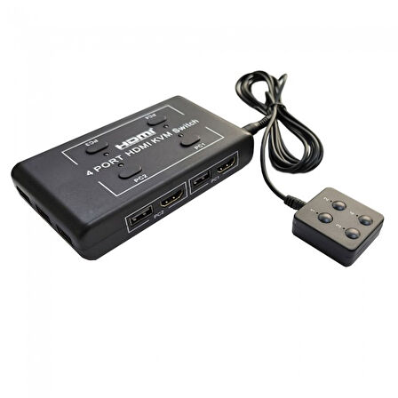 Hdmı kvm switch 4 port anahtarlı  hdmı kvm switch 4 giriş 1 çıkış