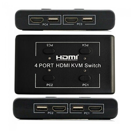 Hdmı kvm switch 4 port anahtarlı  hdmı kvm switch 4 giriş 1 çıkış