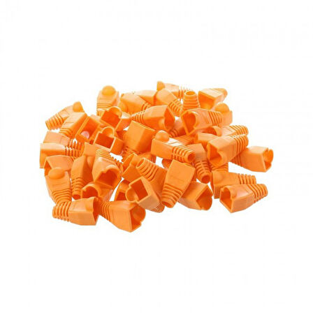 Cat5,Cat6 uyumlu RJ45 pvc plastik cover koruyucu kılıf 100 adet turuncu