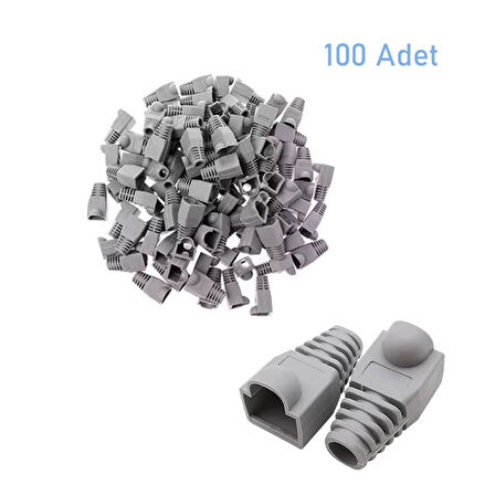 Rj45 cover koruyucu kılıf CAT5,CAT6 pcv plastik kılıf 100 ad.GRİ