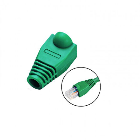 Rj45 cover plastik Koruyucu kılıf  yeşil 100 ad.