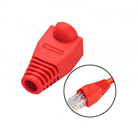 Rj45 Konnektör için koruyucu plastik kılıf rj 45 cover kırmızı 100 adet