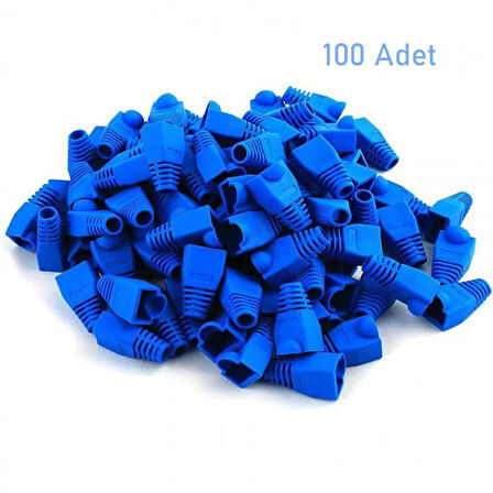 Rj45 Konnektör için koruyucu pvc plastik kılıf rj45 mavi cover 100 adet