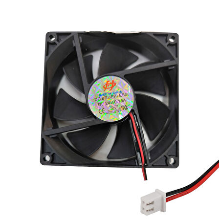 9cm 24v 2 pinli kasa fanı 9cm x 9cm x 2.5cm 2 pimli DC 24volt fan