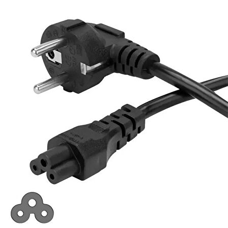 3x1 Yonca power güç kablosu notebook adaptör kablosu 3m