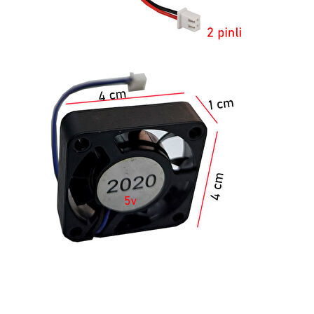 5v 4cm 2 pinli fan 4cmx4cmx1cm 2 pimli fan